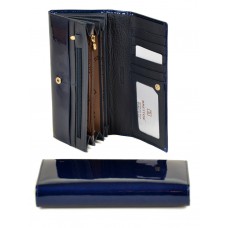 Женский лаковый кошелек Gold W0807 dark-blue