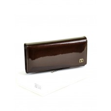 Женский лаковый кошелек Gold W0807 dark-coffee