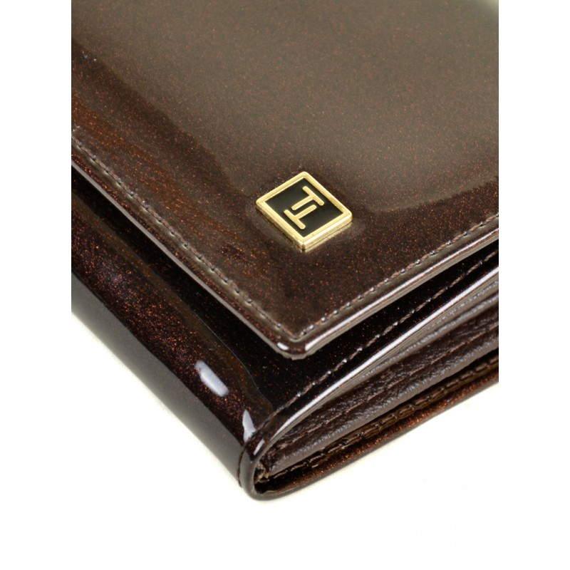 Женский лаковый кошелек Bretton W1 dark-coffee