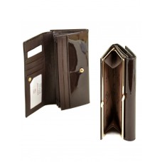 Женский лаковый кошелек Bretton W1 dark-coffee