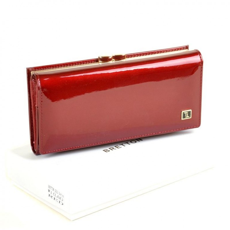 Женский лаковый кошелек Bretton W1 red