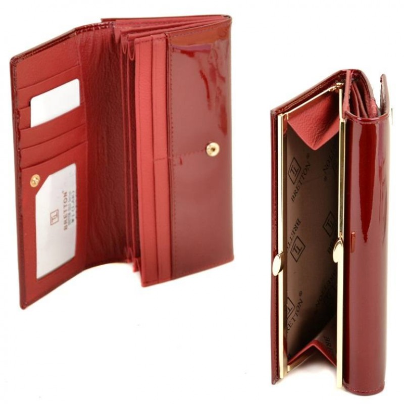 Женский лаковый кошелек Bretton W1 red