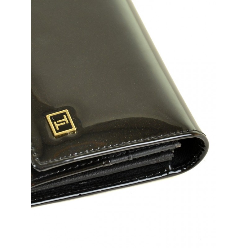 Женский лаковый кошелек Gold W0807 black