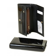 Женский лаковый кошелек Gold W0807 black