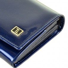 Женский лаковый кошелек Gold W501 dark-blue