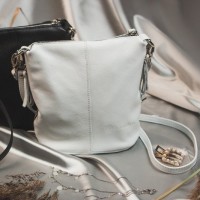 Женская кожаная сумка через плечо М 246 white